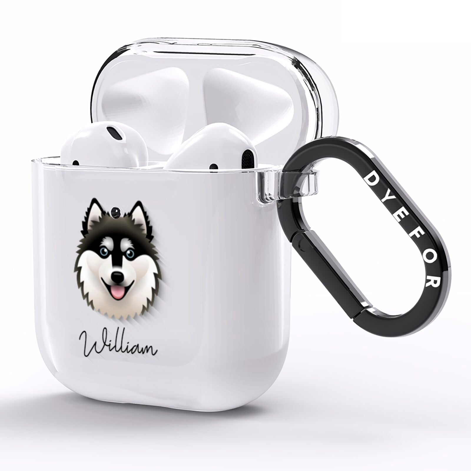 Alaskan Klee Kai Personalised AirPods Clear Case Side Image