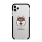 Alaskan Klee Kai Personalised Apple iPhone 11 Pro Max in Silver with Black Impact Case