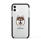 Alaskan Klee Kai Personalised Apple iPhone 11 in White with Black Impact Case