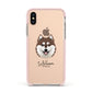Alaskan Klee Kai Personalised Apple iPhone Xs Impact Case Pink Edge on Gold Phone