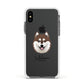 Alaskan Klee Kai Personalised Apple iPhone Xs Impact Case White Edge on Black Phone