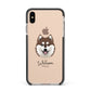 Alaskan Klee Kai Personalised Apple iPhone Xs Max Impact Case Black Edge on Gold Phone