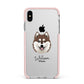 Alaskan Klee Kai Personalised Apple iPhone Xs Max Impact Case Pink Edge on Silver Phone