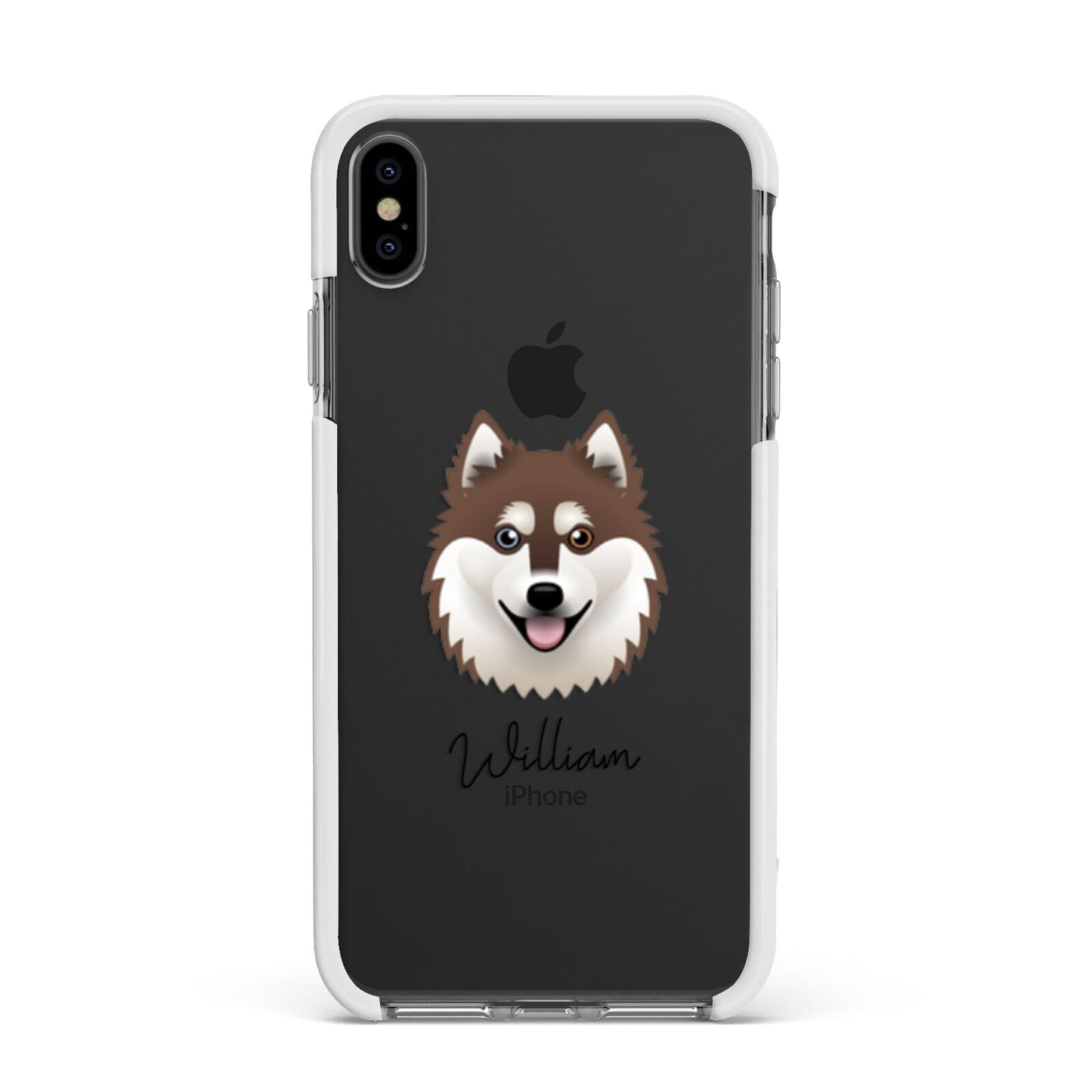 Alaskan Klee Kai Personalised Apple iPhone Xs Max Impact Case White Edge on Black Phone