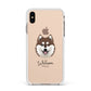 Alaskan Klee Kai Personalised Apple iPhone Xs Max Impact Case White Edge on Gold Phone