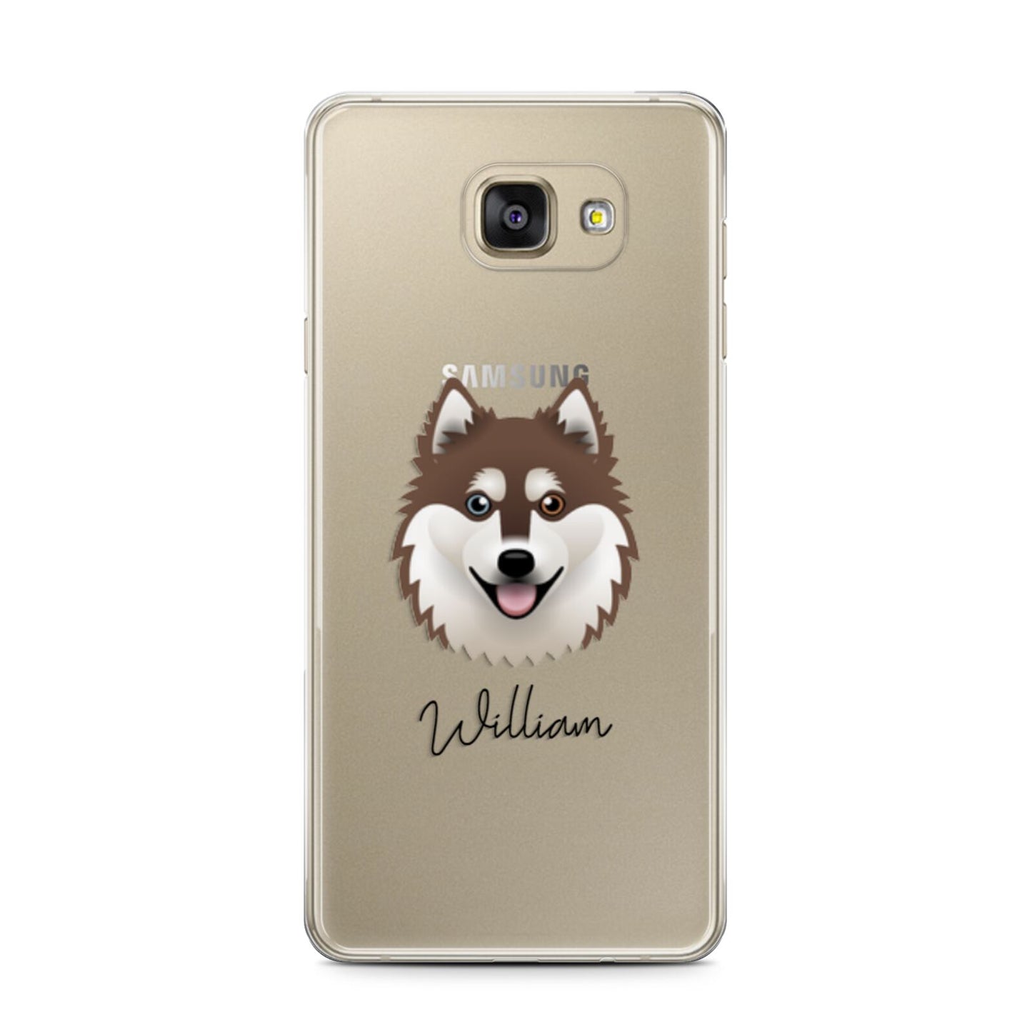 Alaskan Klee Kai Personalised Samsung Galaxy A7 2016 Case on gold phone