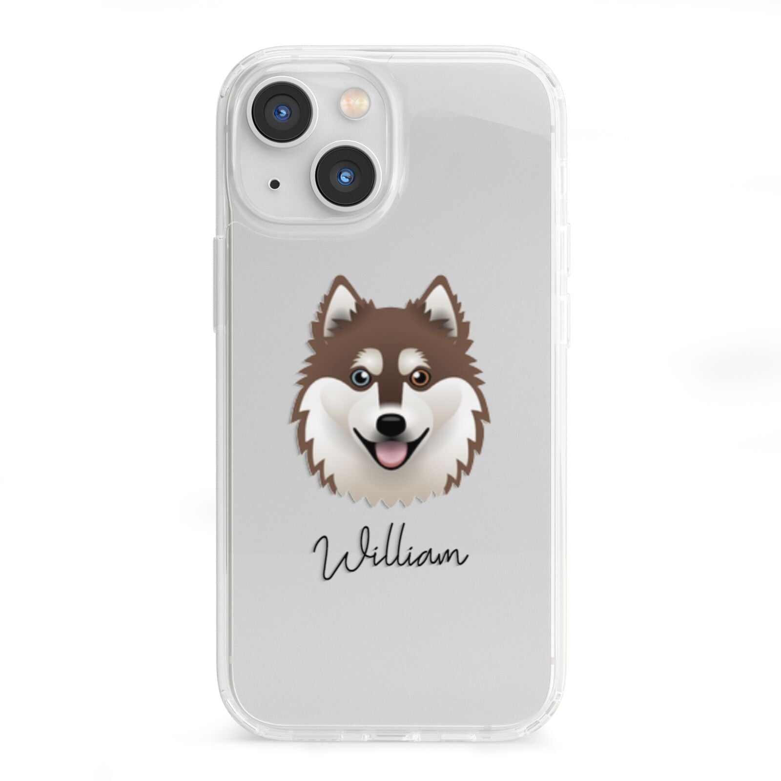 Alaskan Klee Kai Personalised iPhone 13 Mini Clear Bumper Case