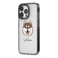 Alaskan Klee Kai Personalised iPhone 13 Pro Black Impact Case Side Angle on Silver phone