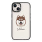 Alaskan Klee Kai Personalised iPhone 14 Black Impact Case on Silver phone