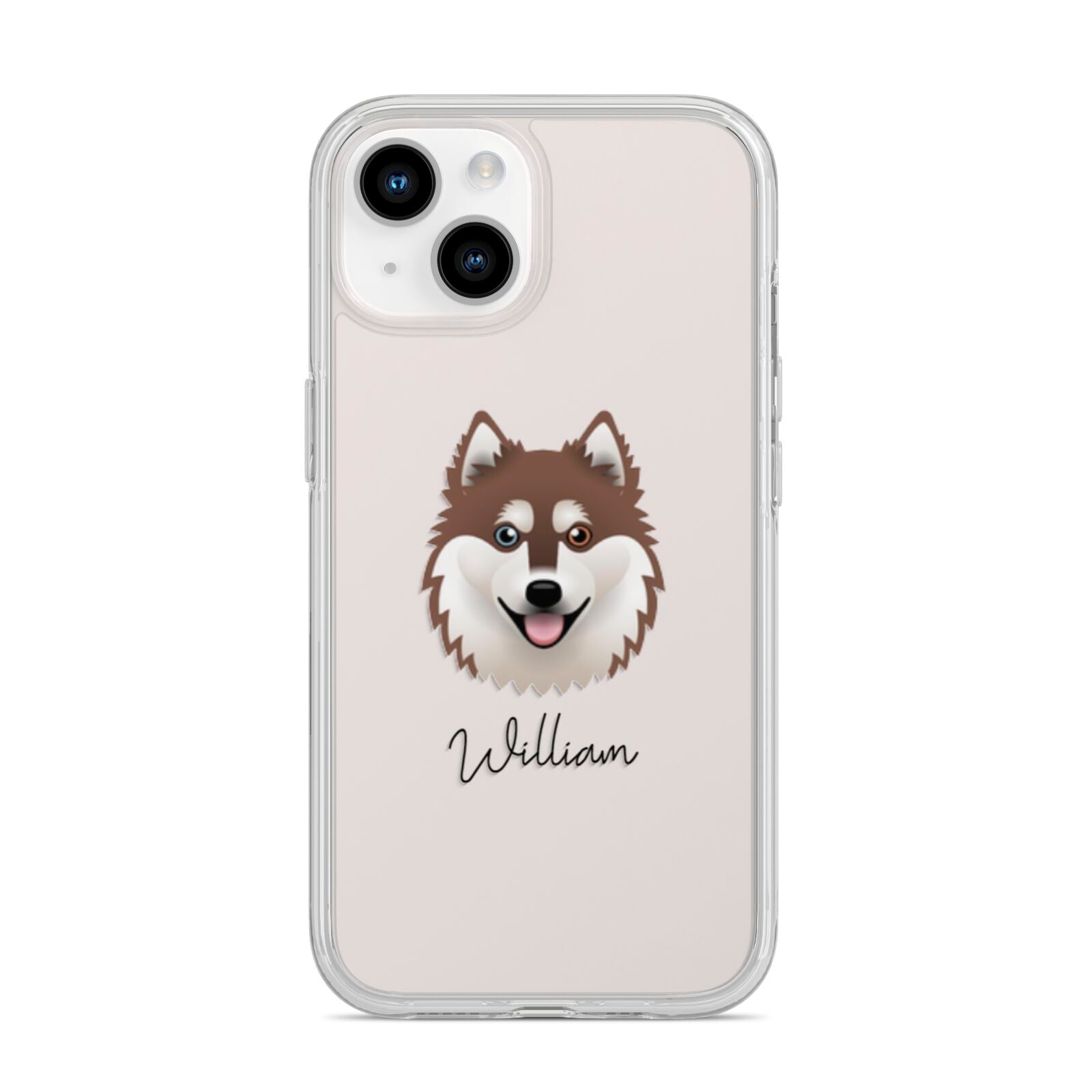 Alaskan Klee Kai Personalised iPhone 14 Clear Tough Case Starlight