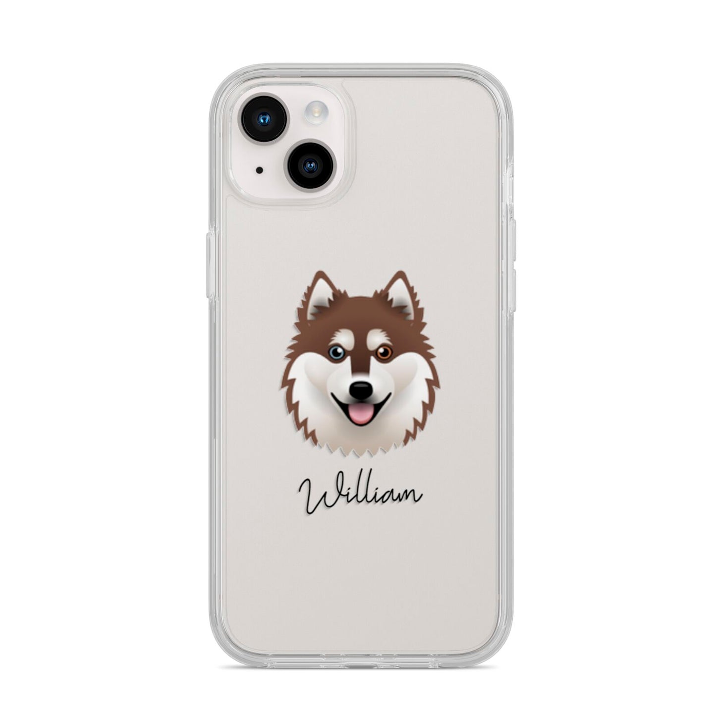 Alaskan Klee Kai Personalised iPhone 14 Plus Clear Tough Case Starlight