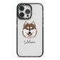 Alaskan Klee Kai Personalised iPhone 14 Pro Max Black Impact Case on Silver phone