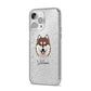 Alaskan Klee Kai Personalised iPhone 14 Pro Max Glitter Tough Case Silver Angled Image