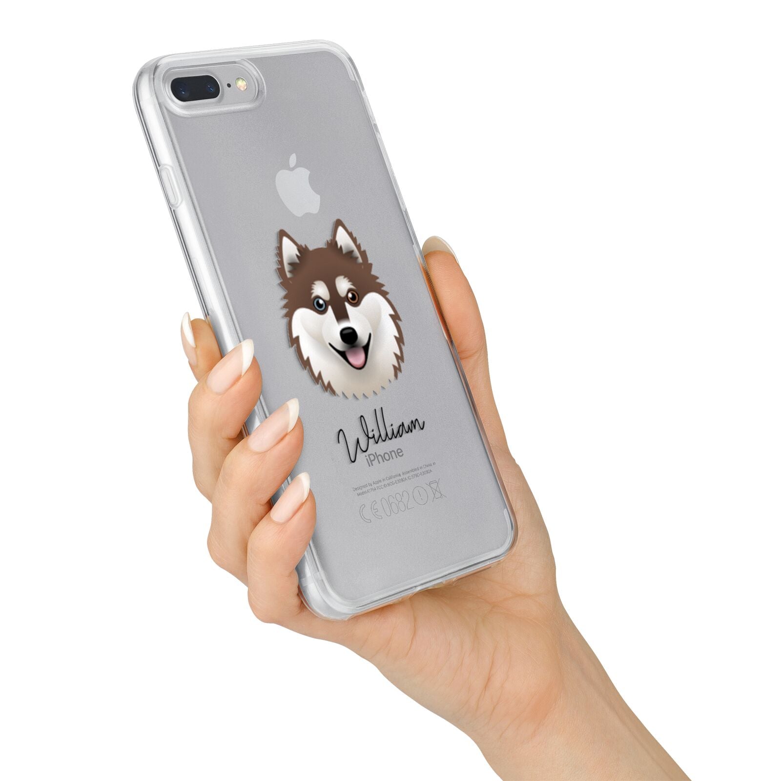 Alaskan Klee Kai Personalised iPhone 7 Plus Bumper Case on Silver iPhone Alternative Image