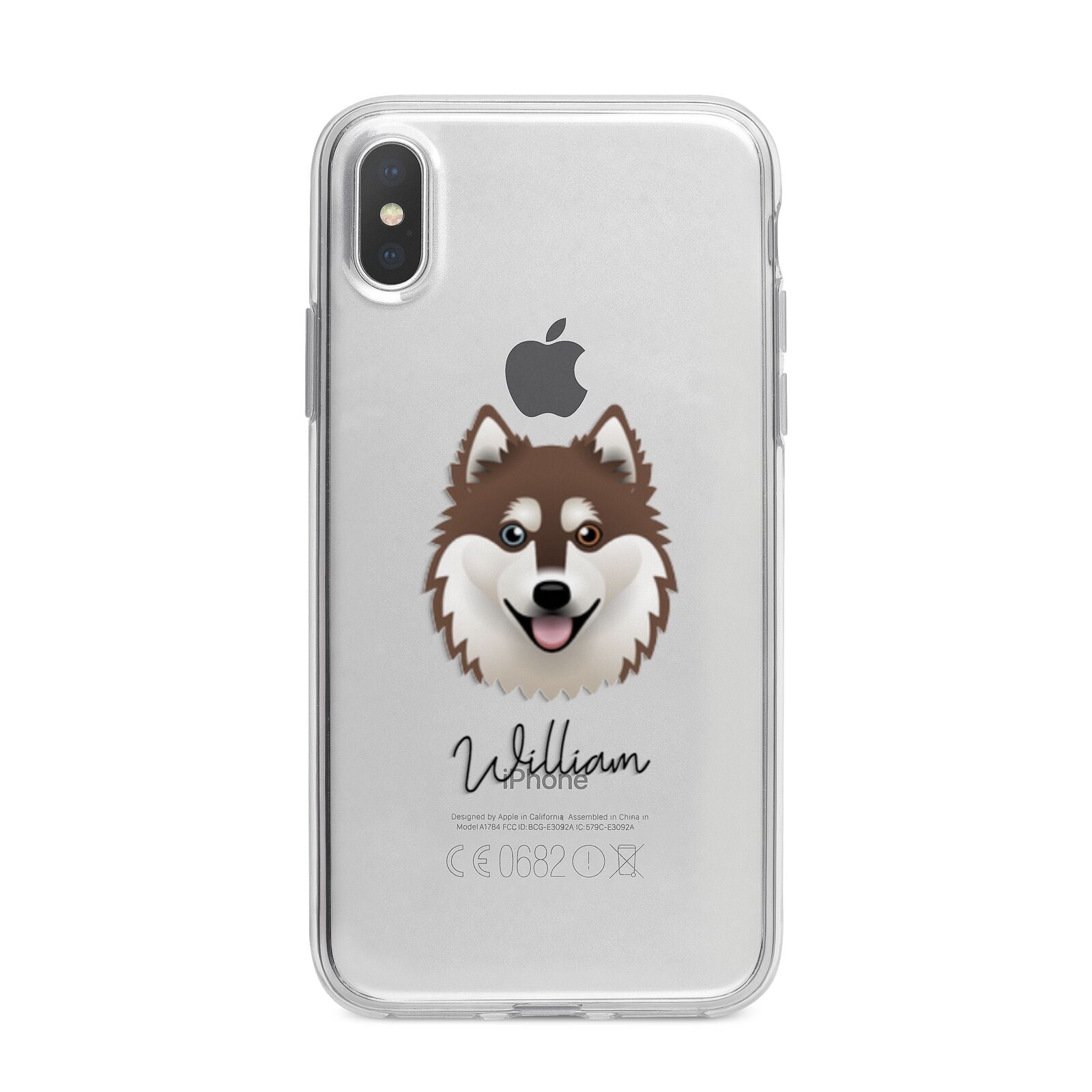 Alaskan Klee Kai Personalised iPhone X Bumper Case on Silver iPhone Alternative Image 1