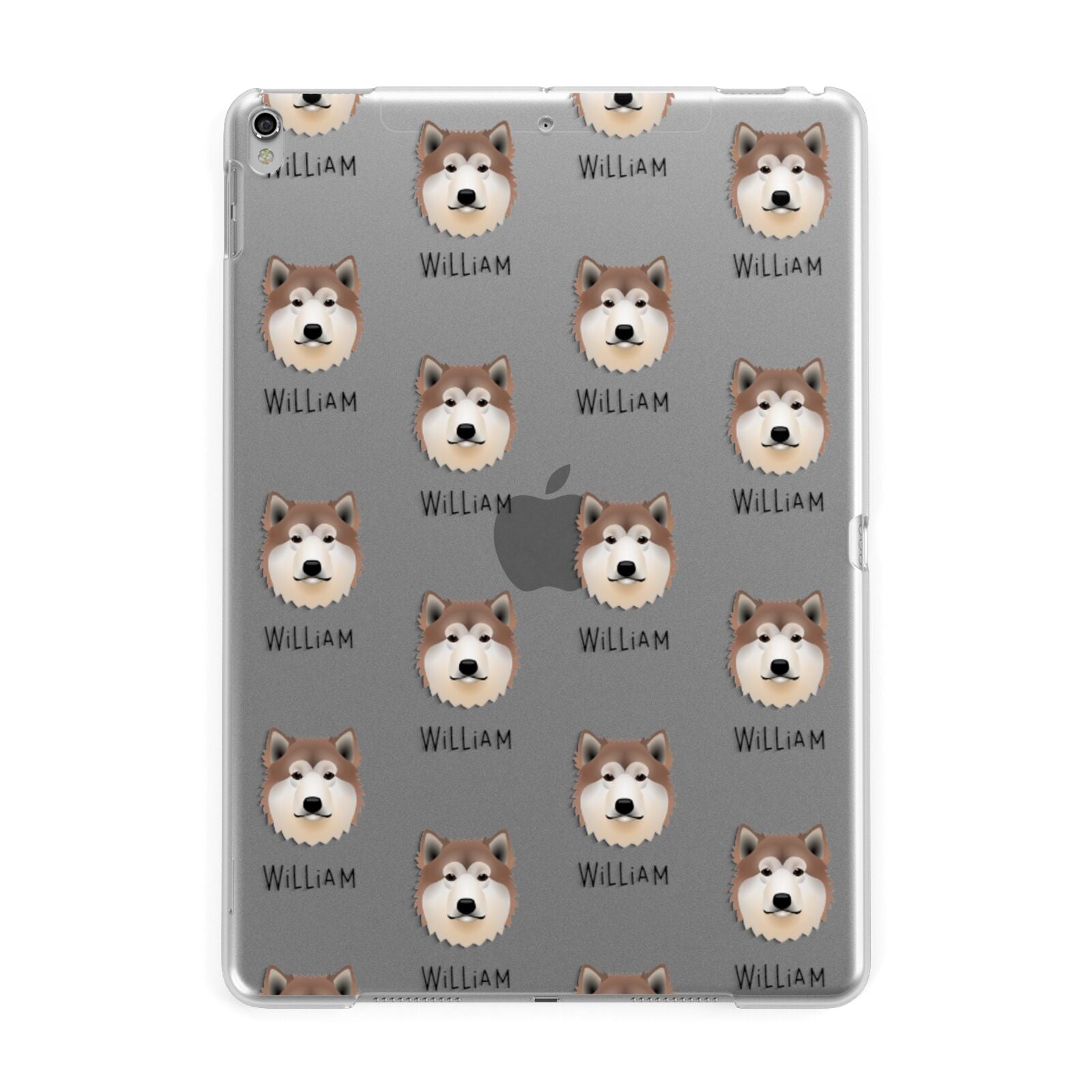 Alaskan Malamute Icon with Name Apple iPad Silver Case