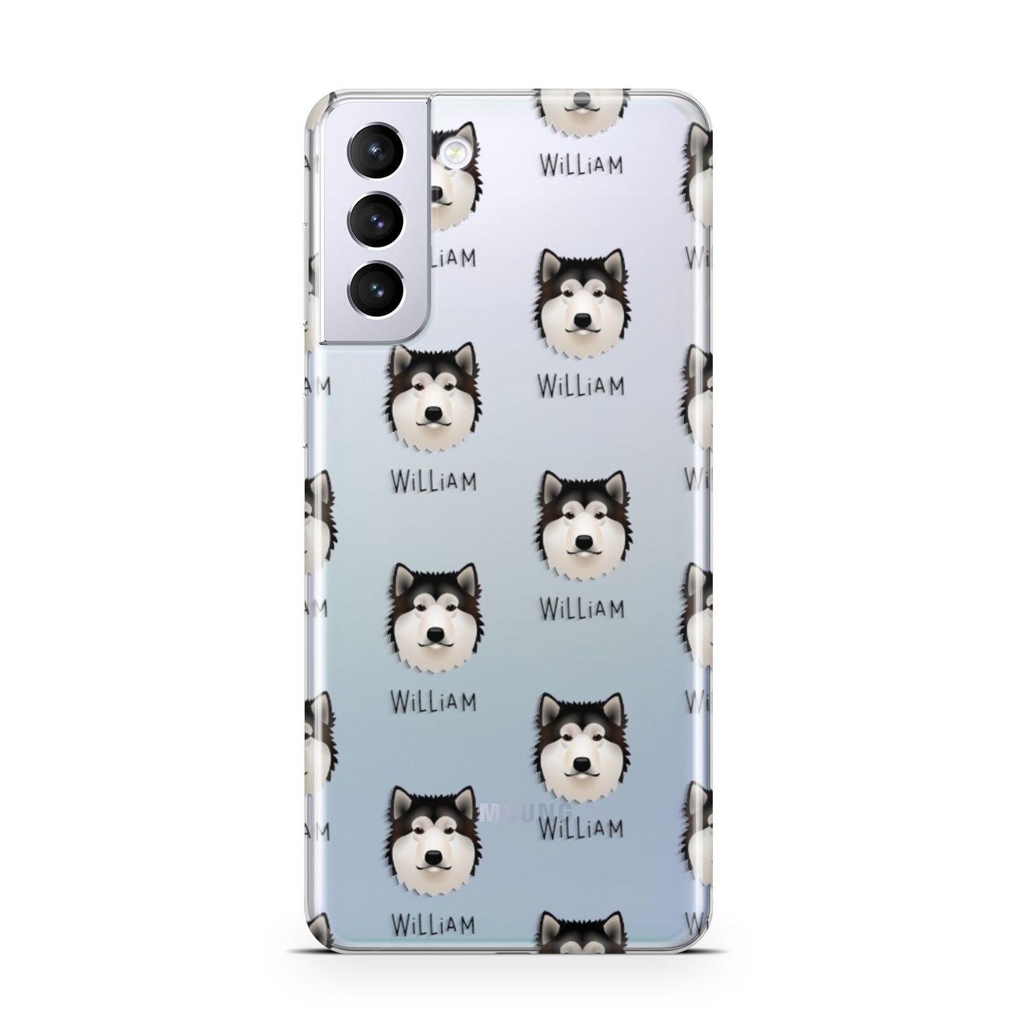 Alaskan Malamute Icon with Name Samsung S21 Plus Phone Case