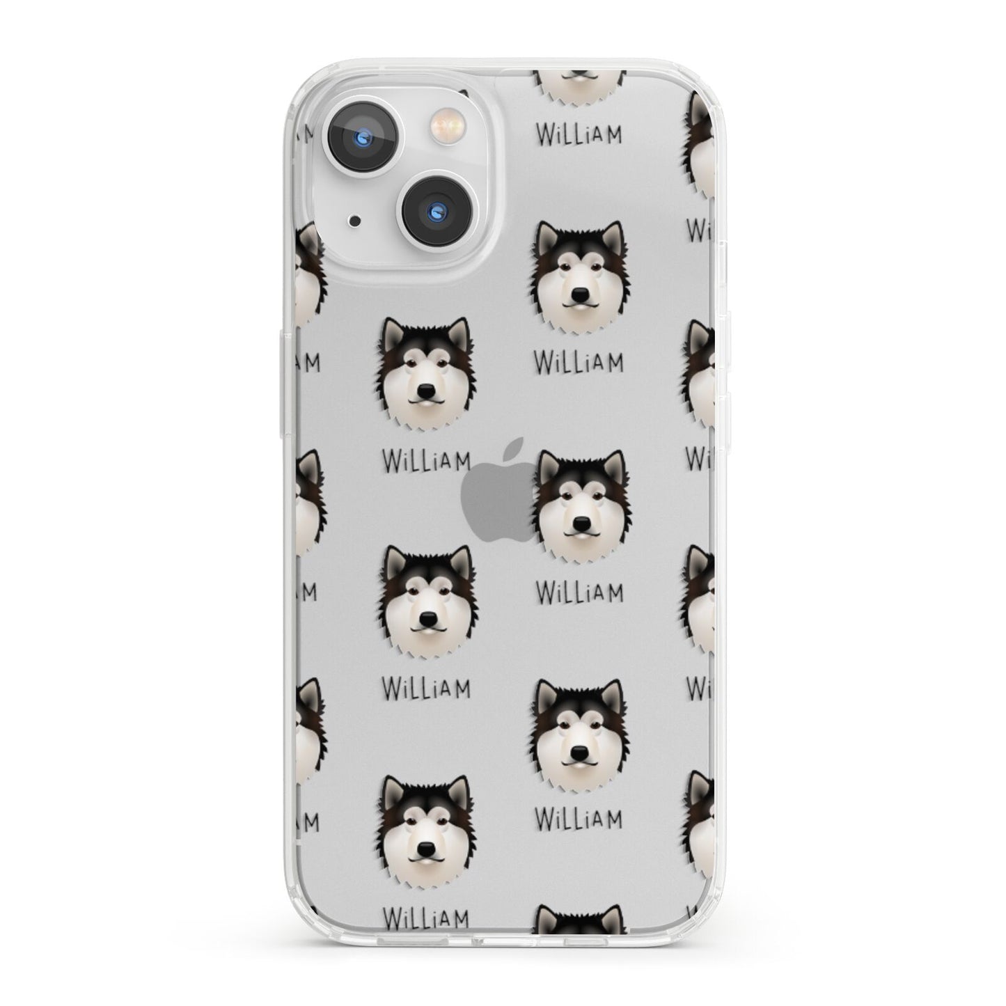 Alaskan Malamute Icon with Name iPhone 13 Clear Bumper Case