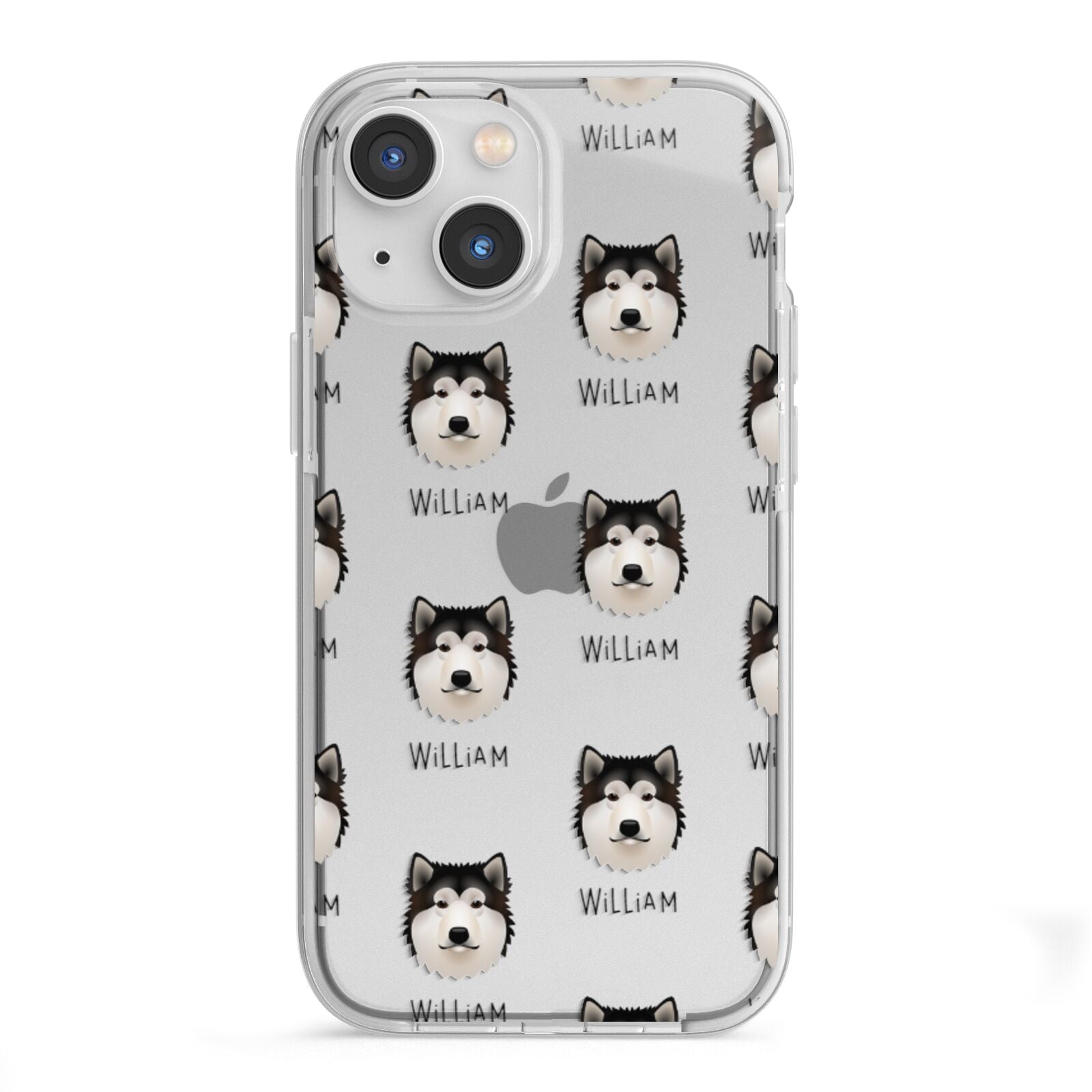 Alaskan Malamute Icon with Name iPhone 13 Mini TPU Impact Case with White Edges