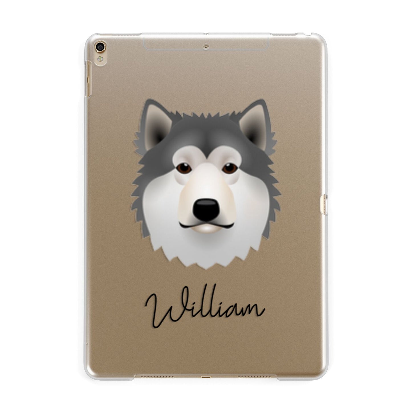 Alaskan Malamute Personalised Apple iPad Gold Case