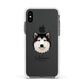 Alaskan Malamute Personalised Apple iPhone Xs Impact Case White Edge on Black Phone