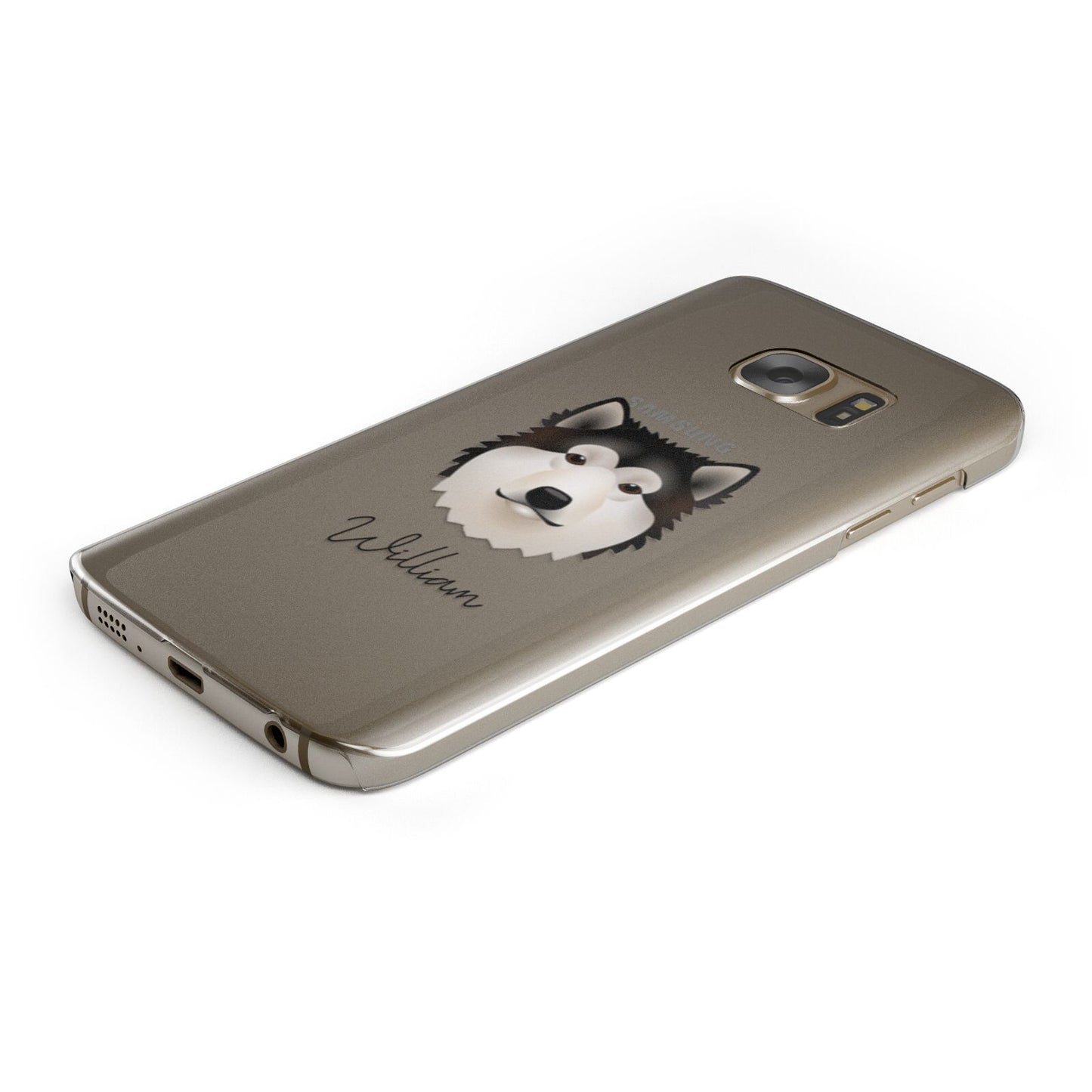 Alaskan Malamute Personalised Samsung Galaxy Case Bottom Cutout