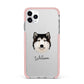 Alaskan Malamute Personalised iPhone 11 Pro Max Impact Pink Edge Case