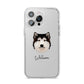 Alaskan Malamute Personalised iPhone 14 Pro Max Clear Tough Case Silver