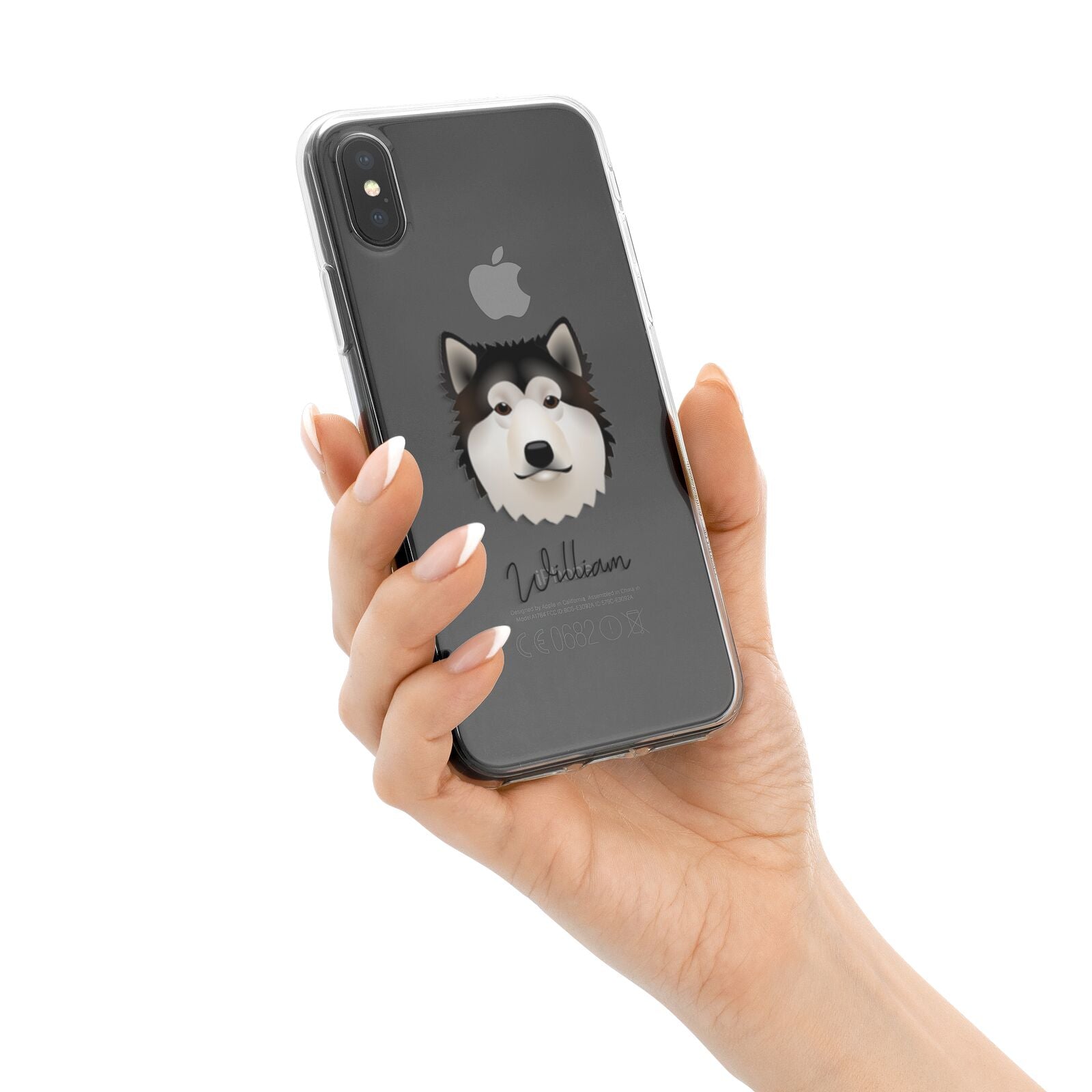 Alaskan Malamute Personalised iPhone X Bumper Case on Black iPhone Alternative Image 2