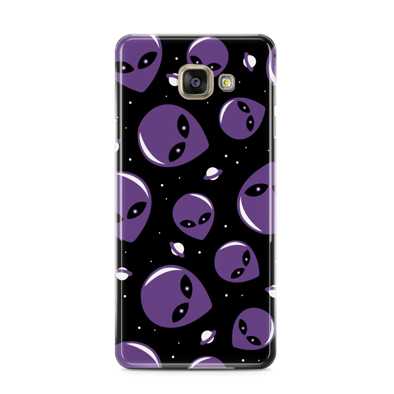 Alien Faces Samsung Galaxy A3 2016 Case on gold phone