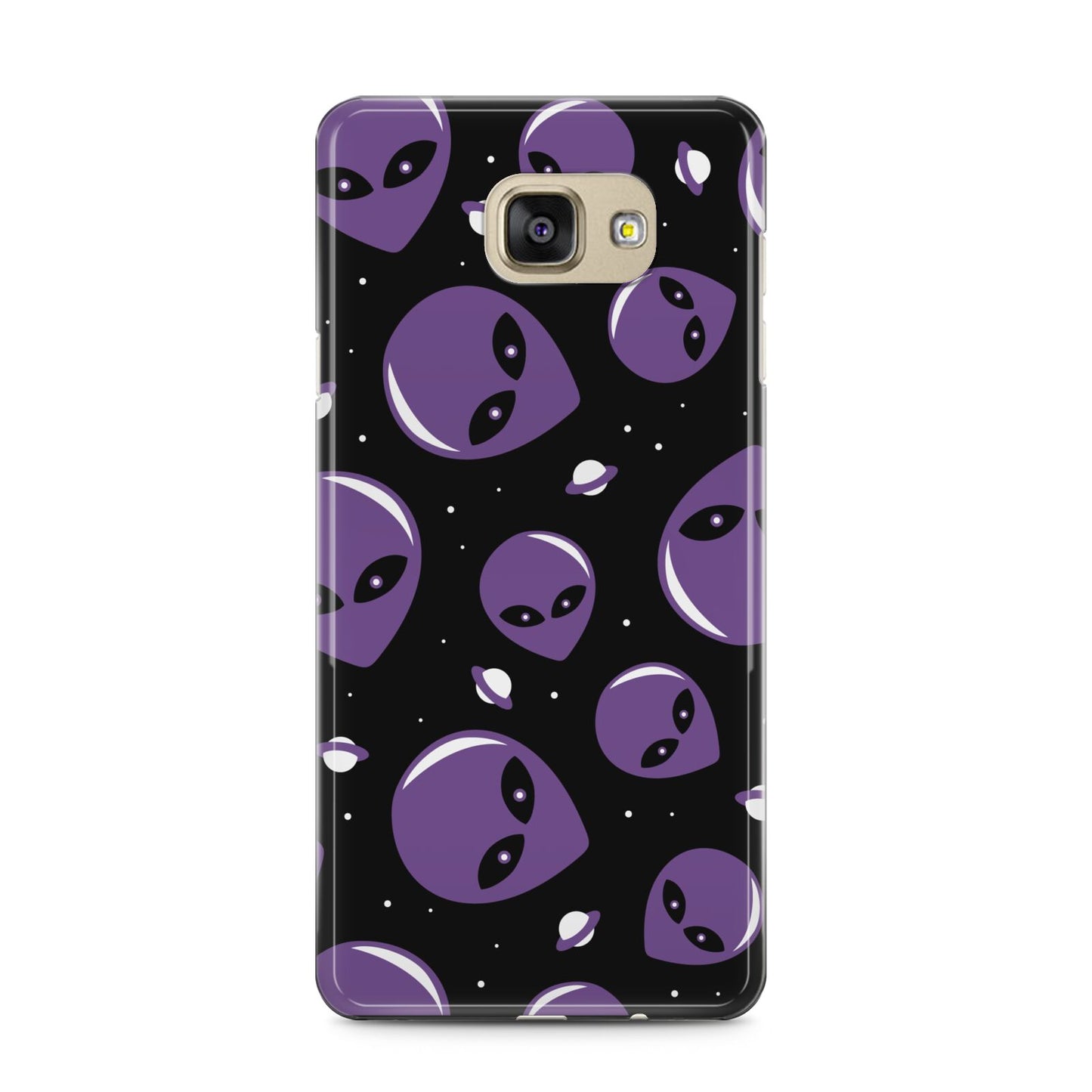 Alien Faces Samsung Galaxy A5 2016 Case on gold phone