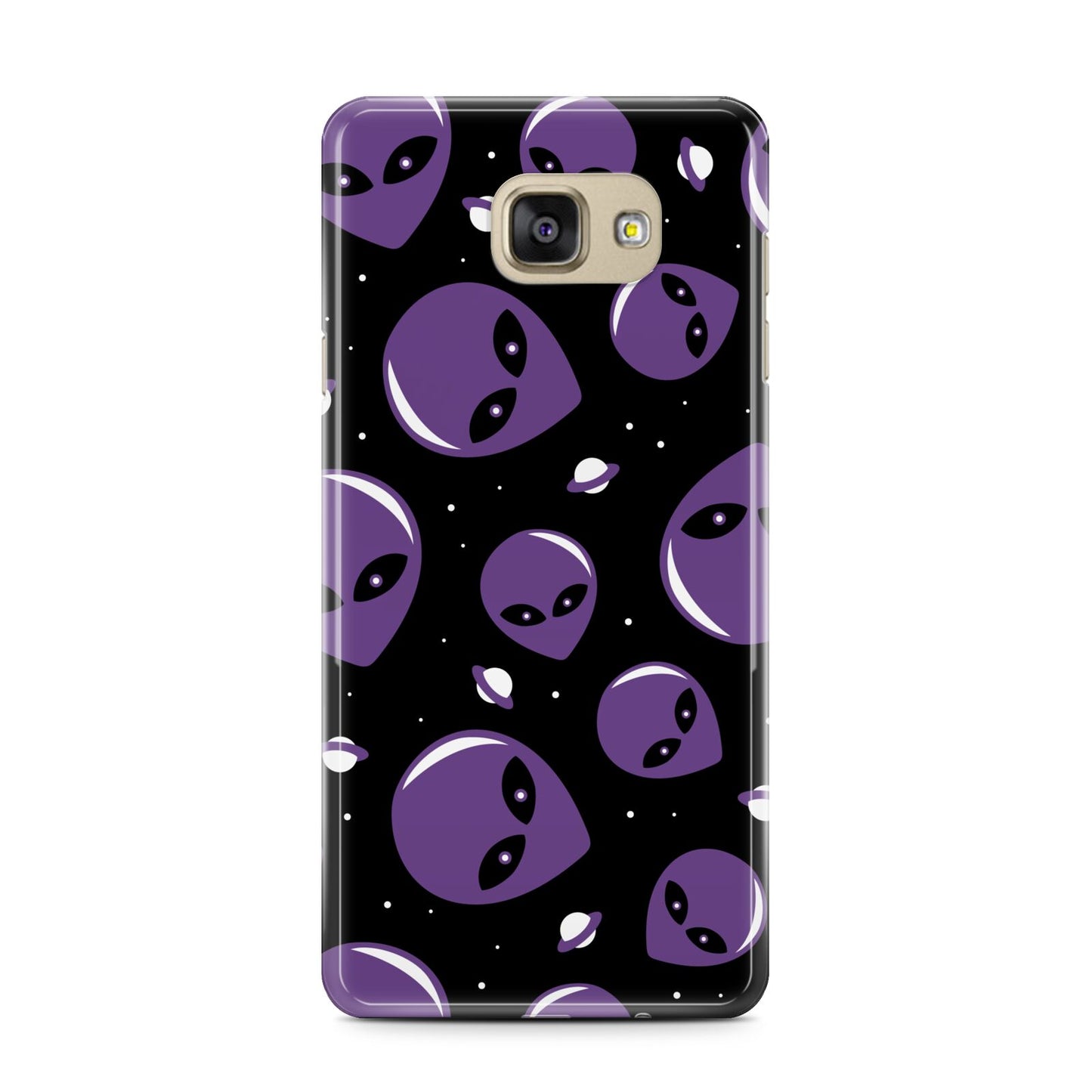 Alien Faces Samsung Galaxy A7 2016 Case on gold phone