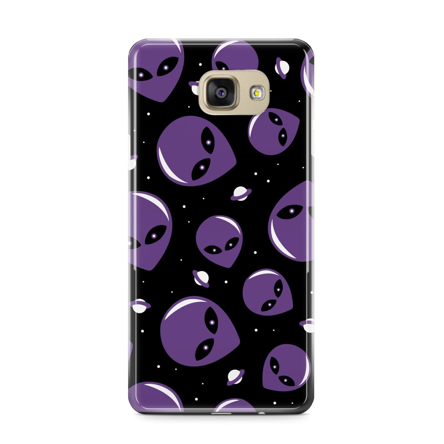 Alien Faces Samsung Galaxy A9 2016 Case on gold phone