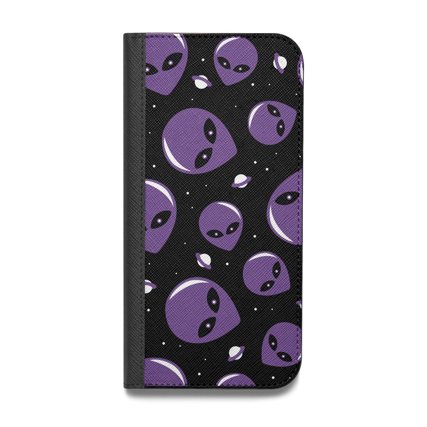 Alien Faces Vegan Leather Flip iPhone Case