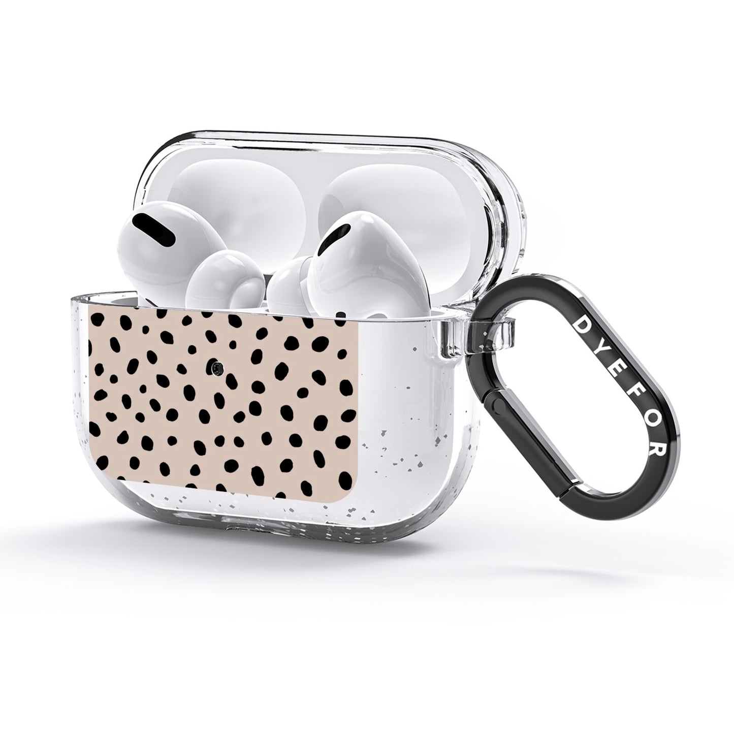 Almond Polka Dot AirPods Glitter Case 3rd Gen Side Image