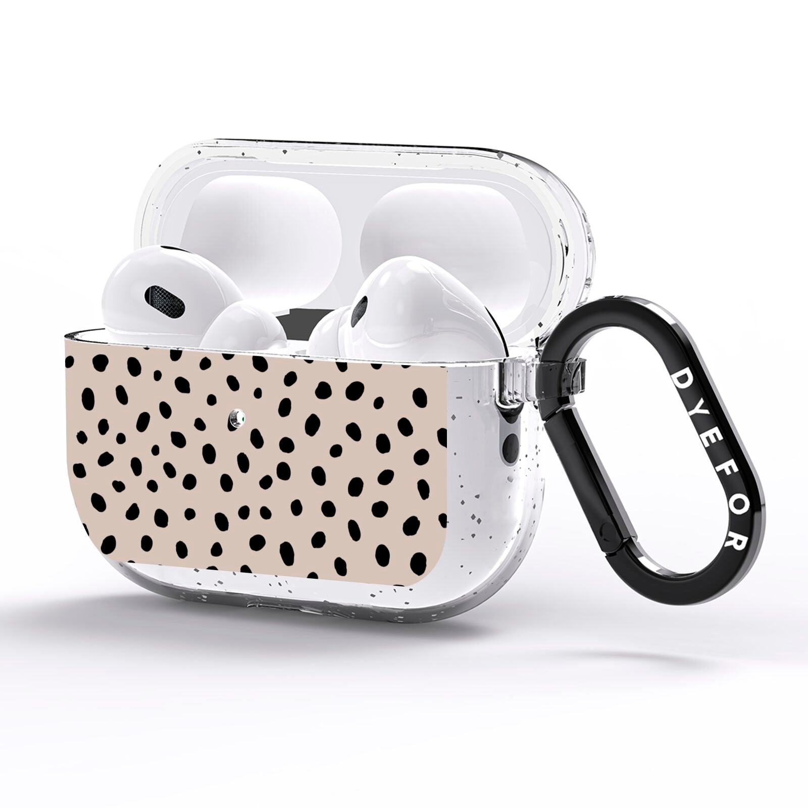 Almond Polka Dot AirPods Pro Glitter Case Side Image