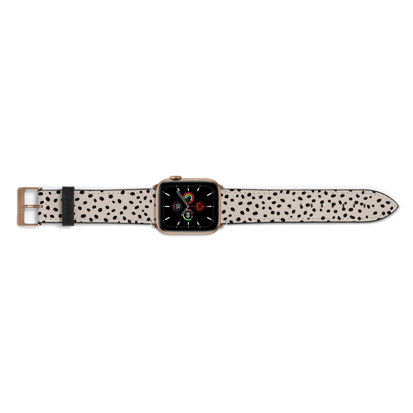 Almond Polka Dot Apple Watch Strap Landscape Image Gold Hardware