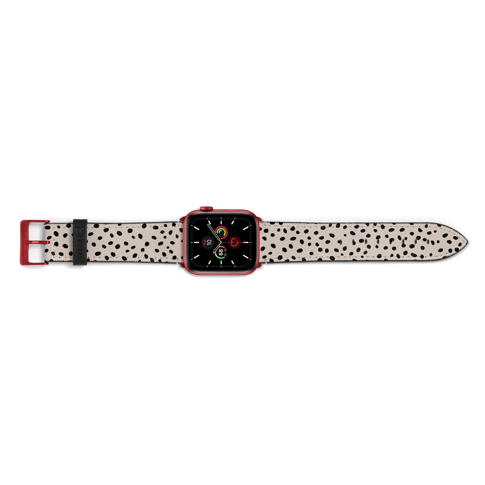 Almond Polka Dot Apple Watch Strap Landscape Image Red Hardware