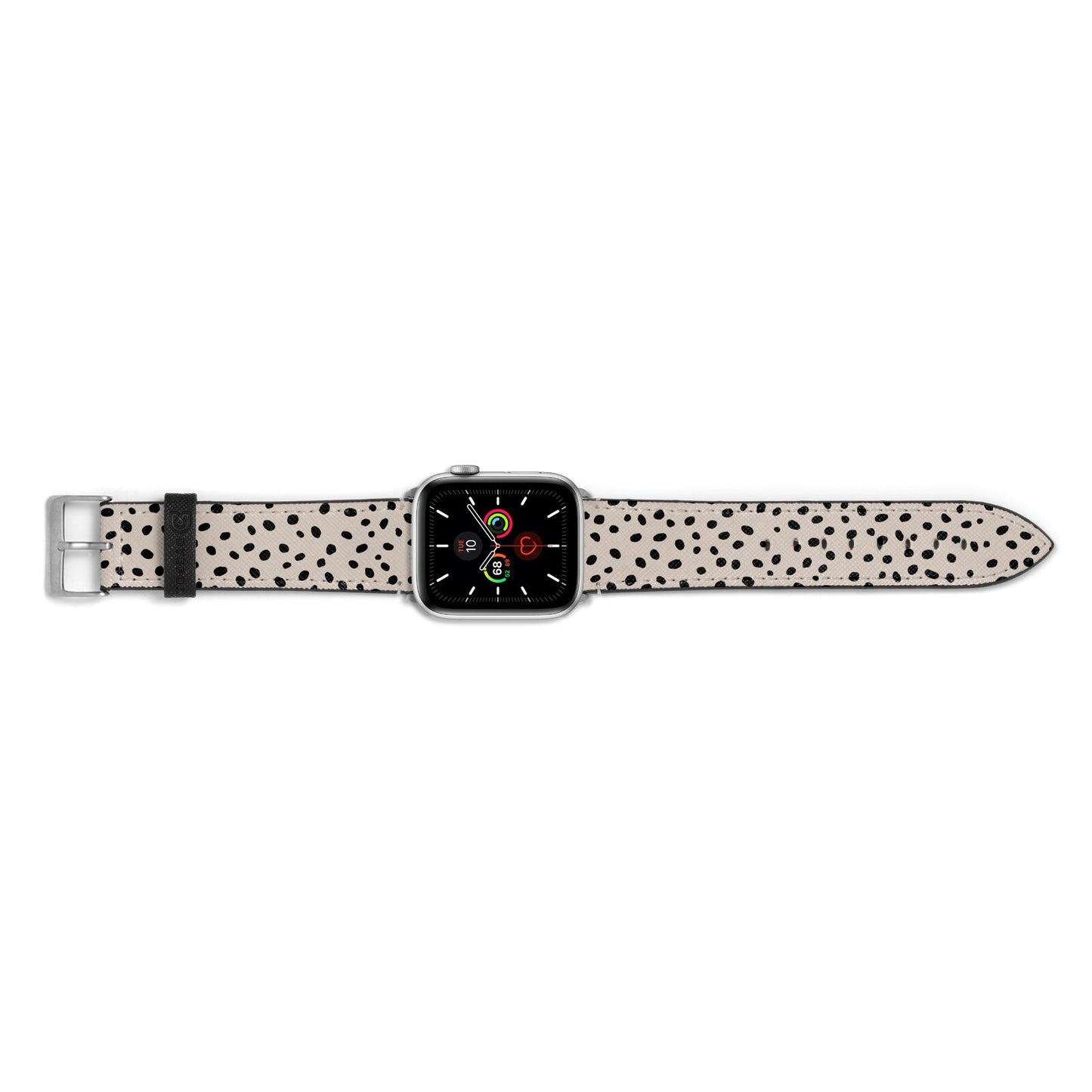 Almond Polka Dot Apple Watch Strap Landscape Image Silver Hardware