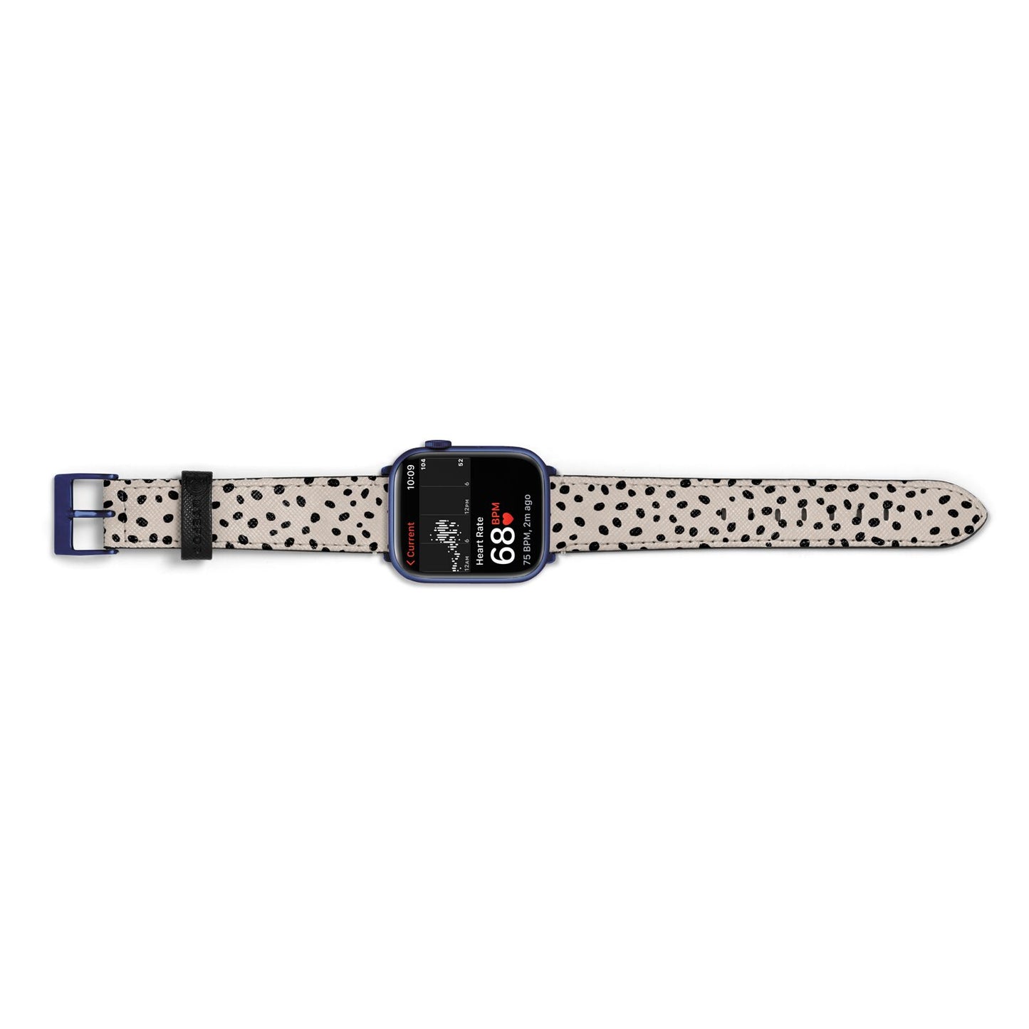 Almond Polka Dot Apple Watch Strap Size 38mm Landscape Image Blue Hardware