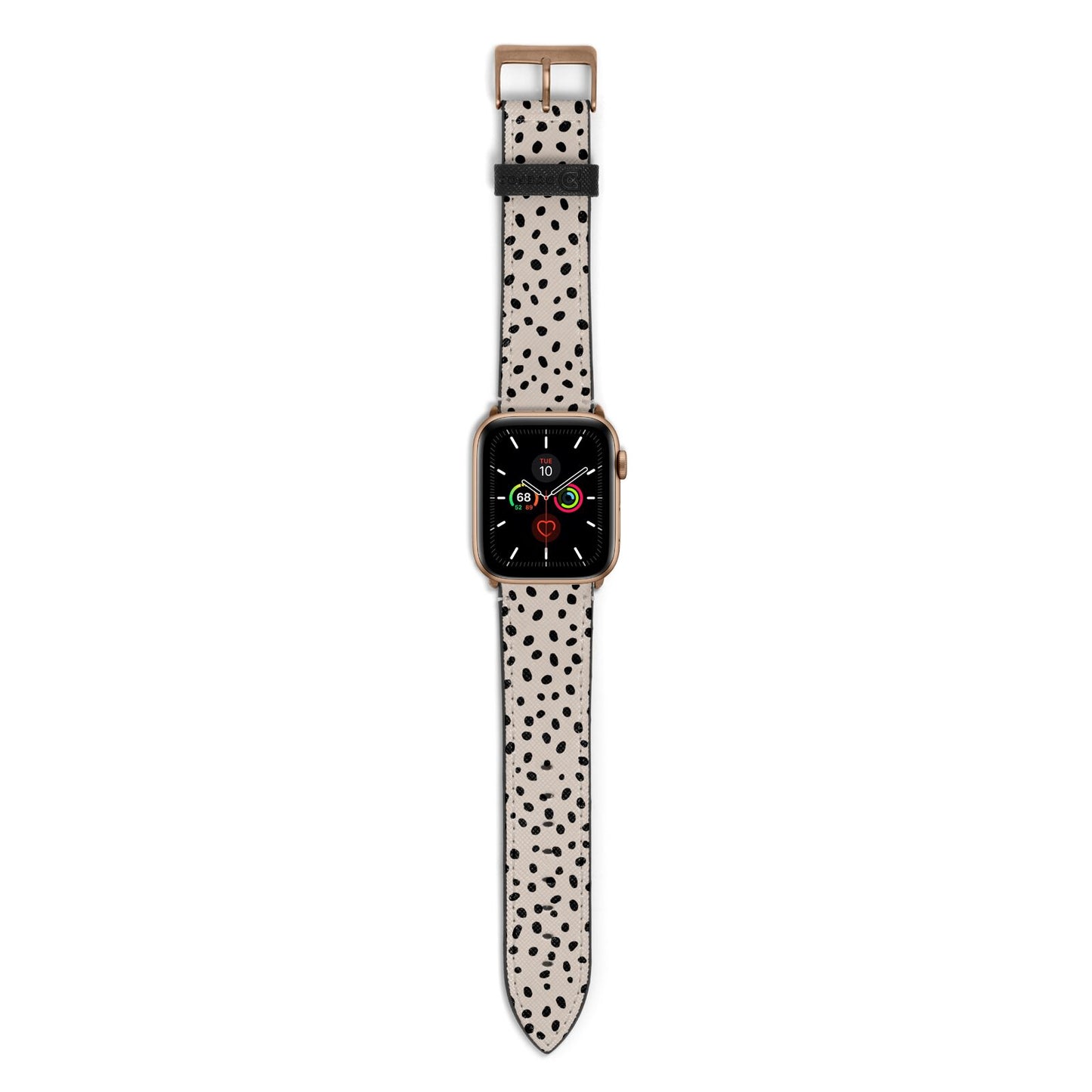 Almond Polka Dot Apple Watch Strap with Gold Hardware