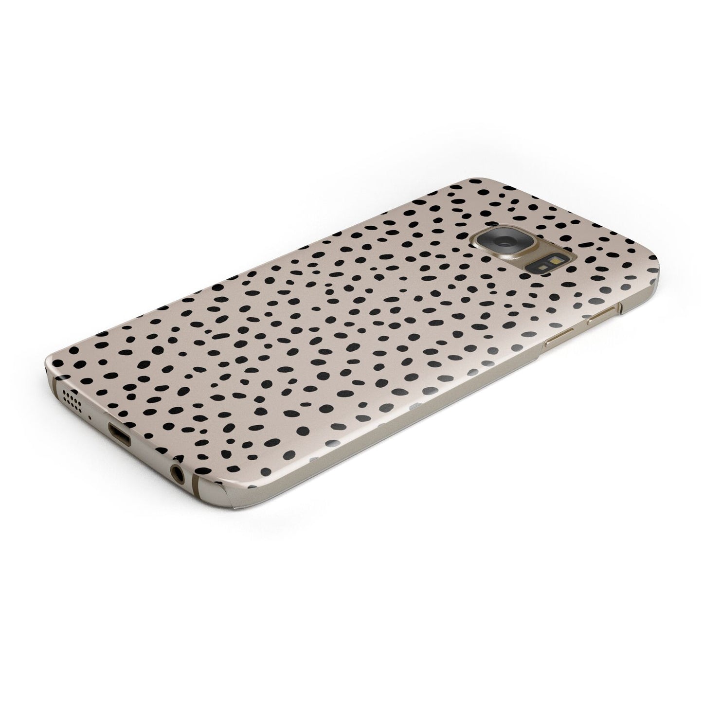 Almond Polka Dot Protective Samsung Galaxy Case Angled Image