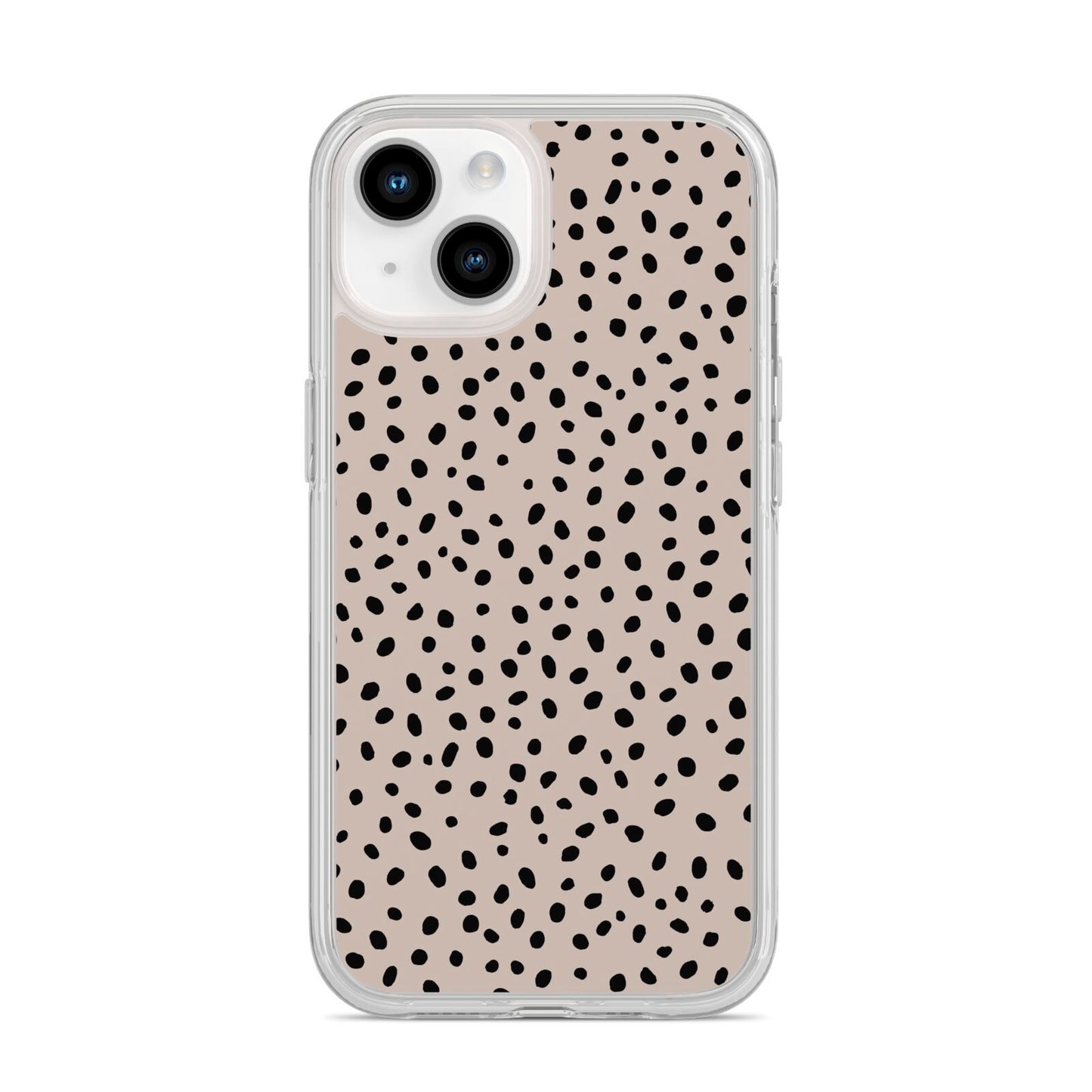 Almond Polka Dot iPhone 14 Clear Tough Case Starlight