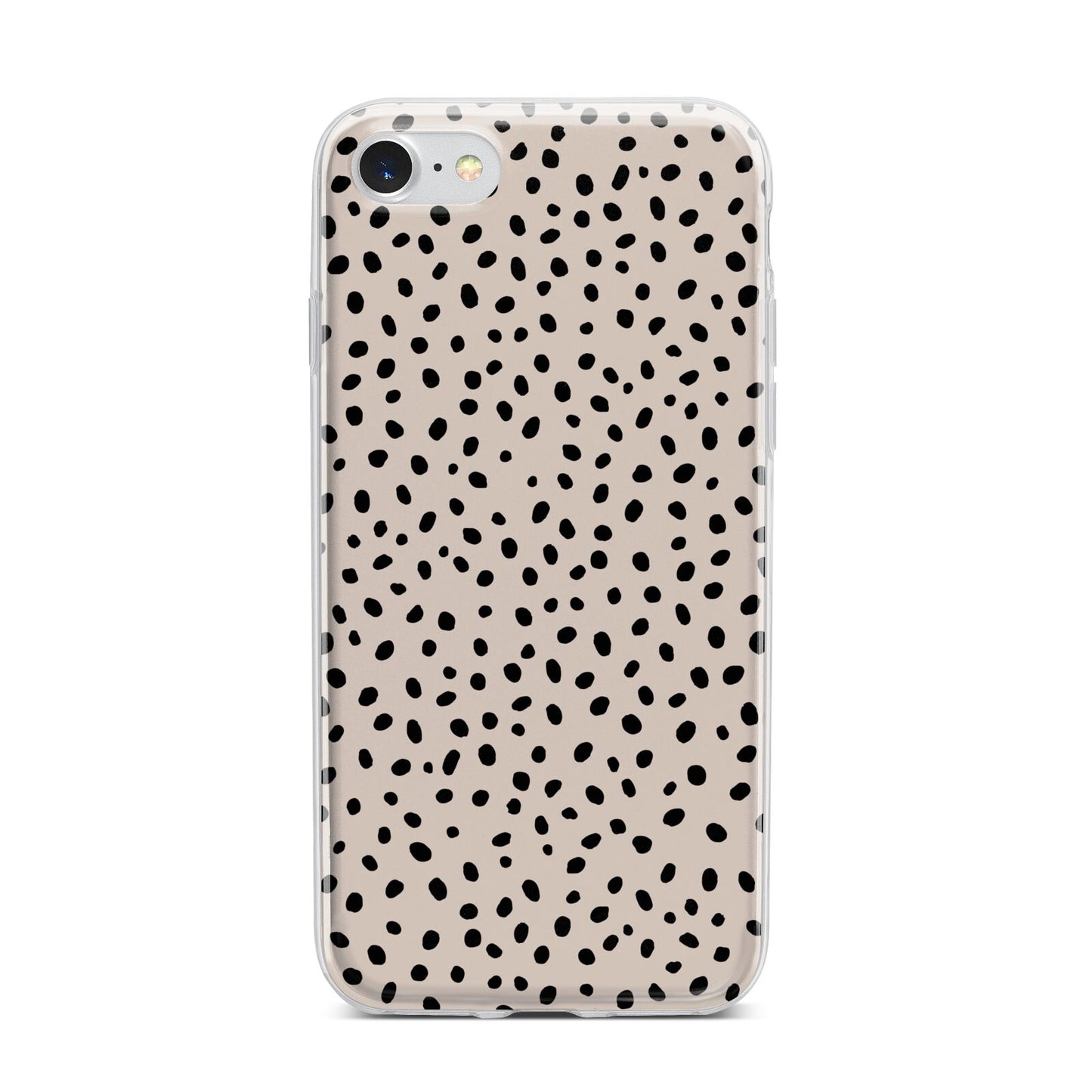 Almond Polka Dot iPhone 7 Bumper Case on Silver iPhone