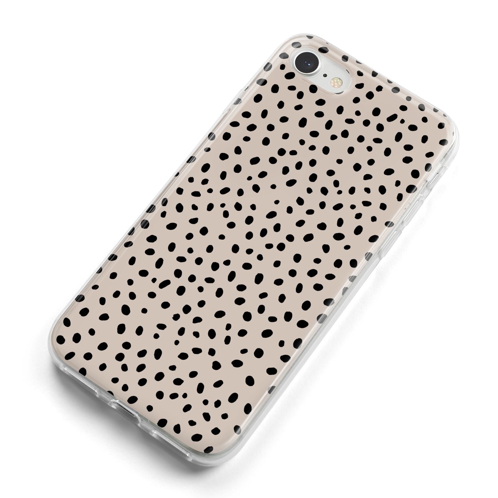 Almond Polka Dot iPhone 8 Bumper Case on Silver iPhone Alternative Image