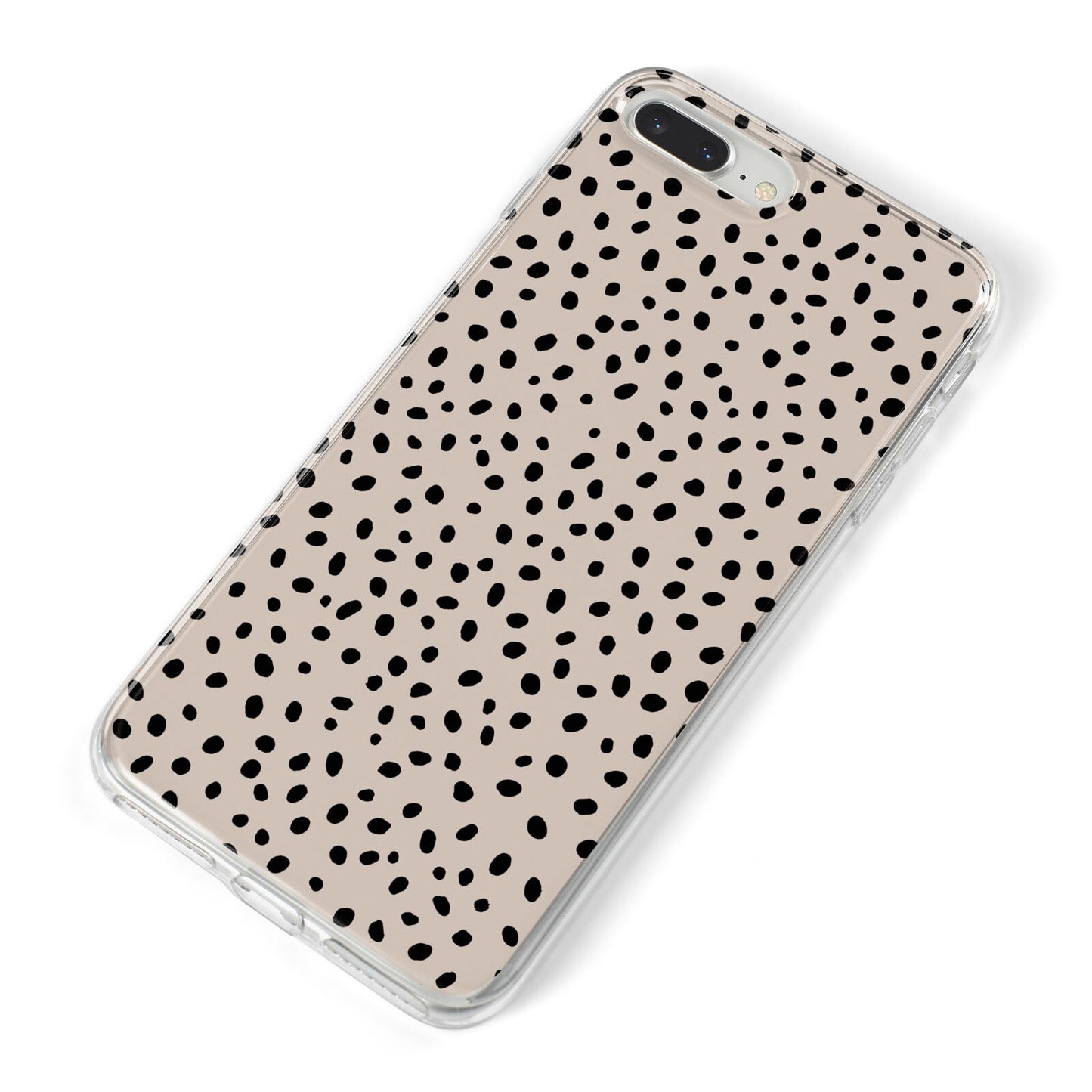 Almond Polka Dot iPhone 8 Plus Bumper Case on Silver iPhone Alternative Image