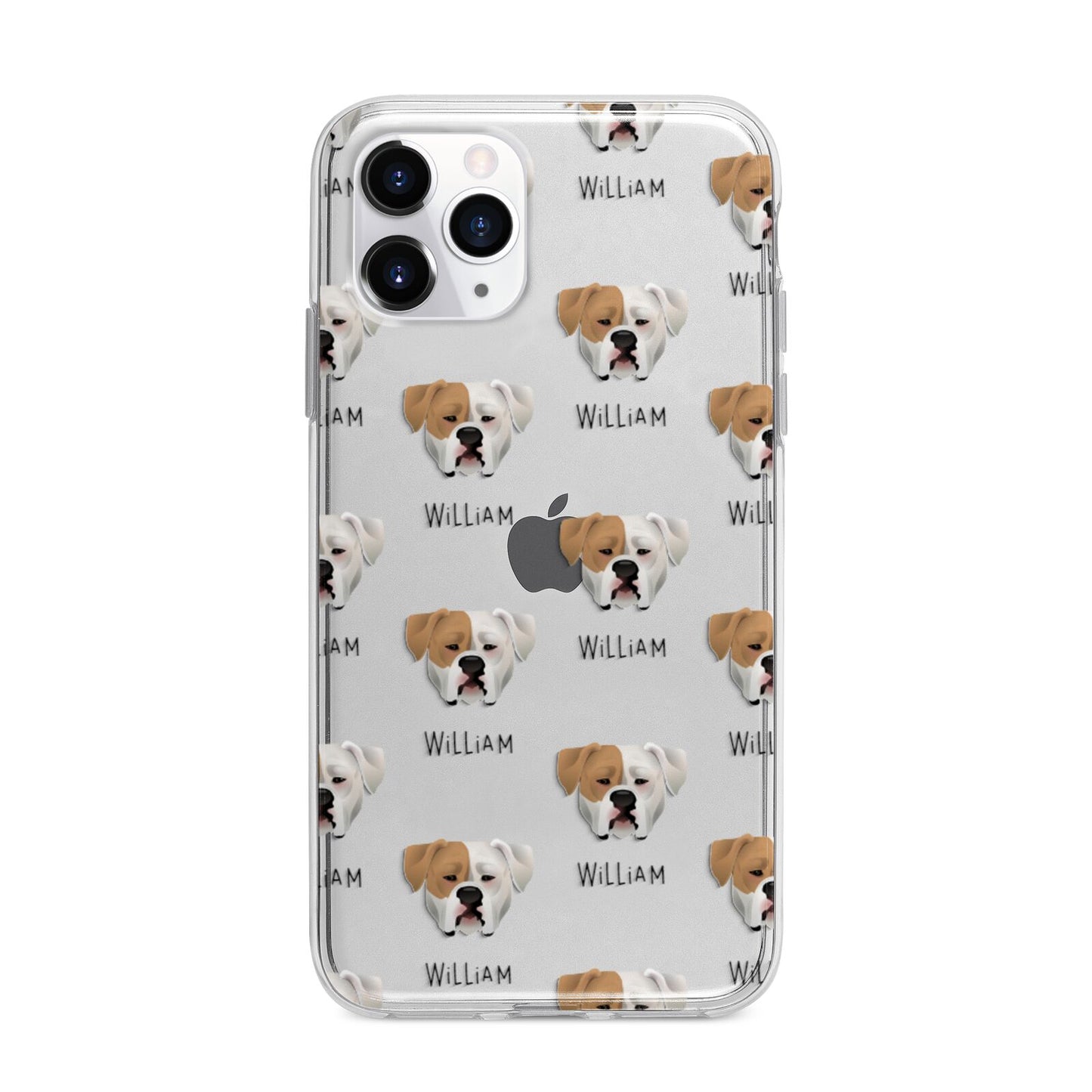 American Bulldog Icon with Name Apple iPhone 11 Pro in Silver with Bumper Case