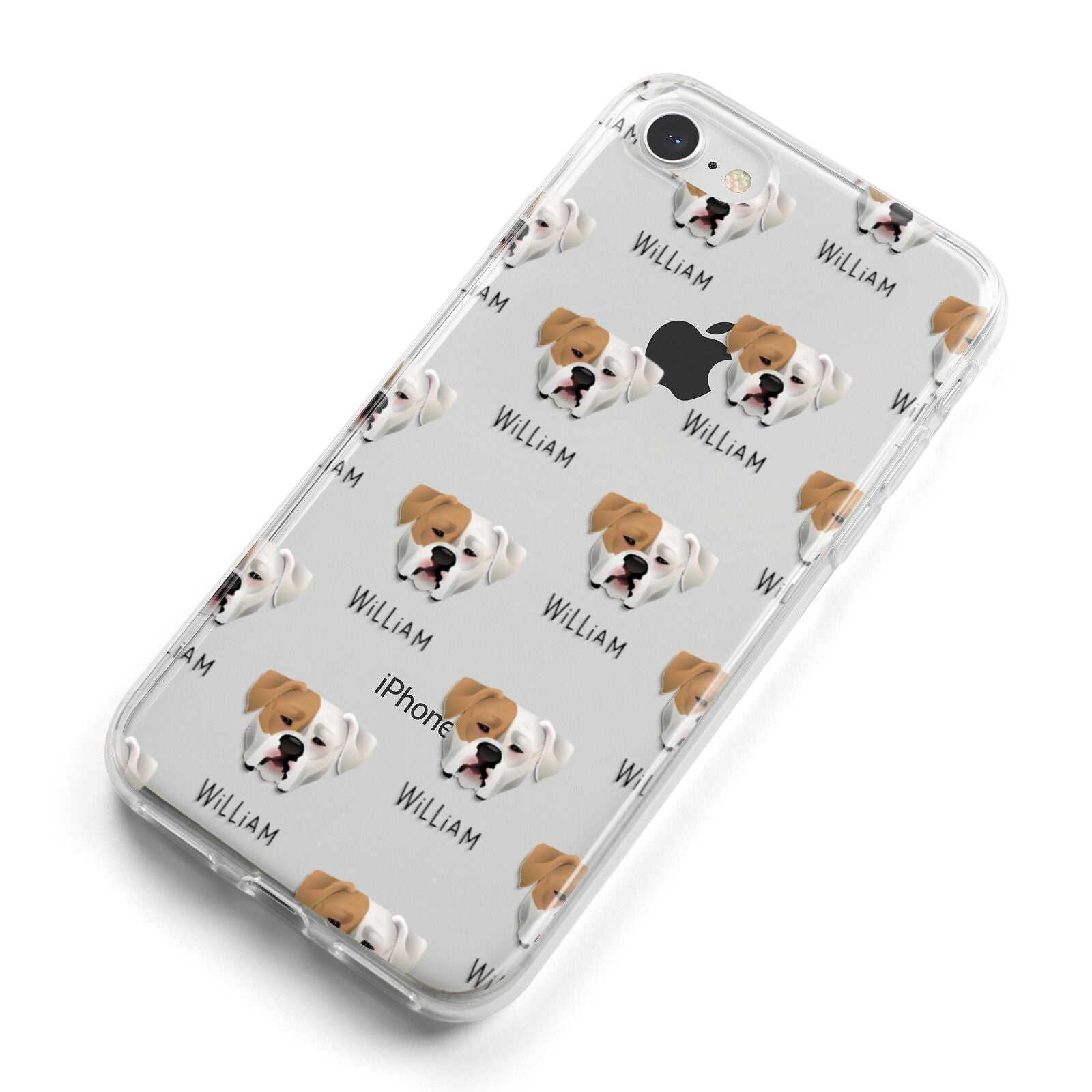 American Bulldog Icon with Name iPhone 8 Bumper Case on Silver iPhone Alternative Image