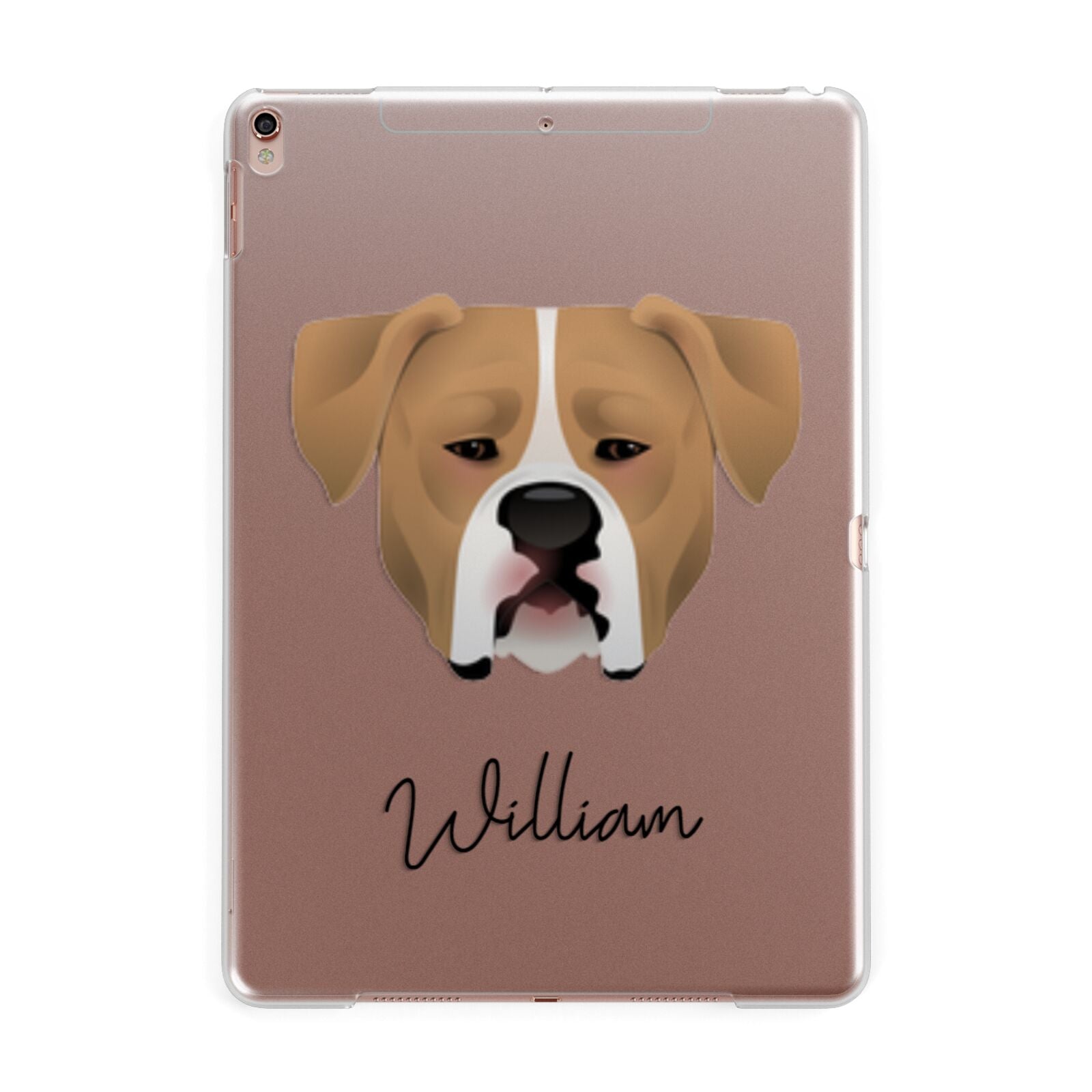 American Bulldog Personalised Apple iPad Rose Gold Case