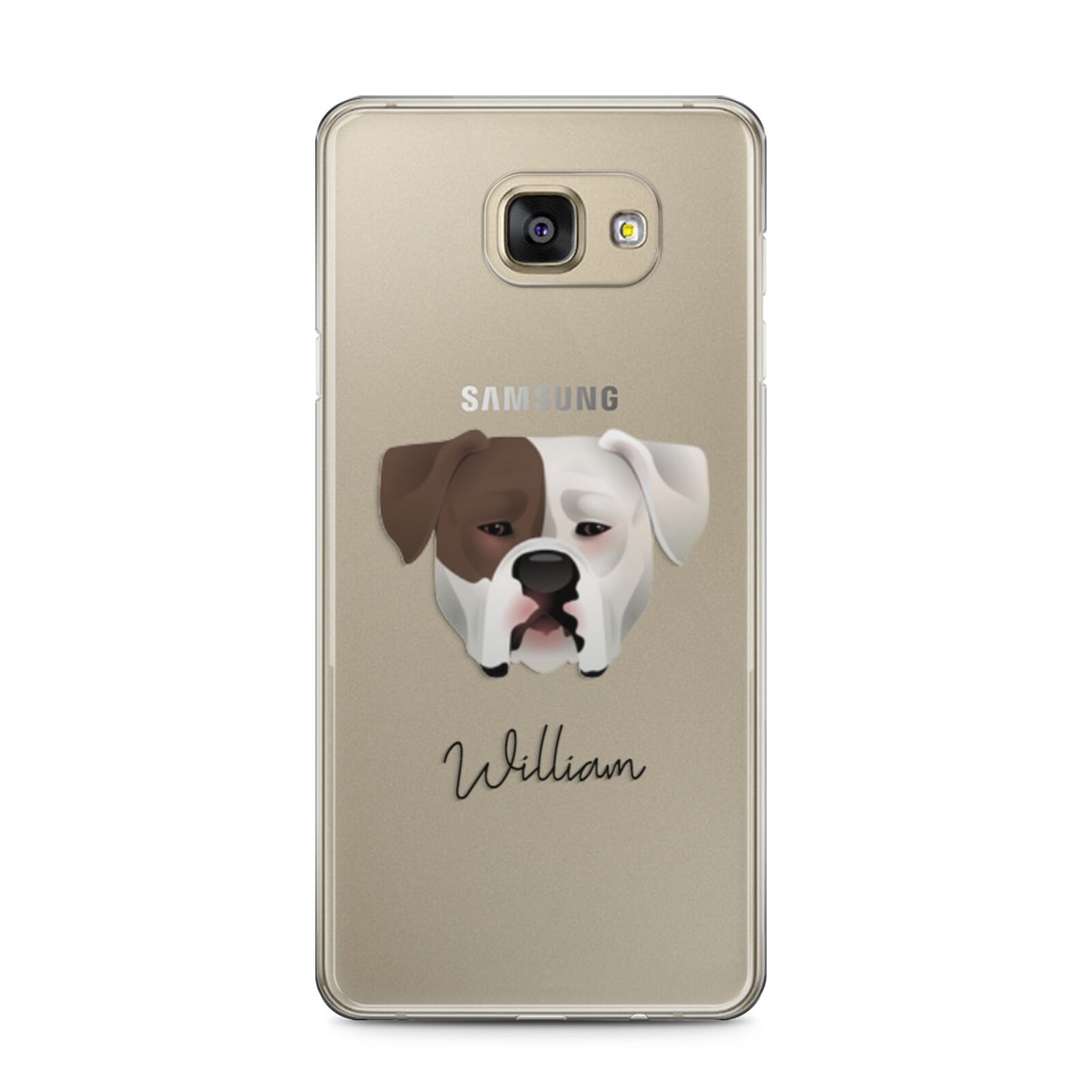 American Bulldog Personalised Samsung Galaxy A5 2016 Case on gold phone